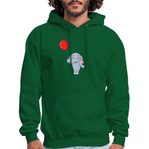 Baby Elephant Holding A Balloon - Men's Hoodie