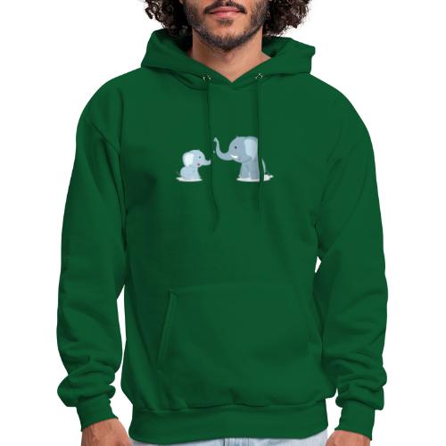 Father and Baby Son Elephant - Men's Hoodie