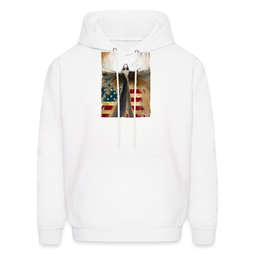 God bless America Angel_Strong color_white type - Men's Hoodie