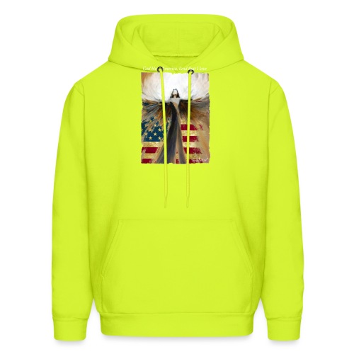 God bless America Angel_Strong color_white type - Men's Hoodie