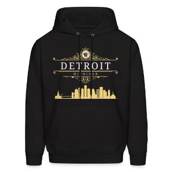Detroit Michigan - Men's Hoodie - black - Front - Elias (183cm)