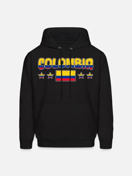 Colombia Flag Stars Graphic Tee - Men's Hoodie - black