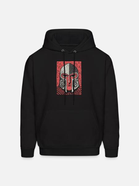 Spartan Helmet Halftone Icon - Men's Hoodie - black