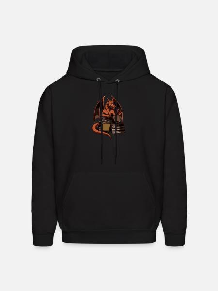 Dragon Reading Magic Dungeon - Men's Hoodie - black