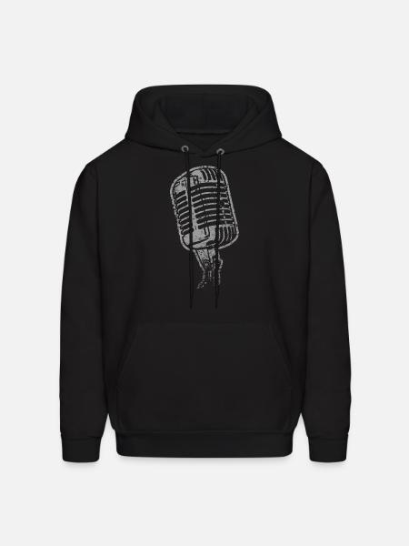 hip hop microphone - Men's Hoodie - black