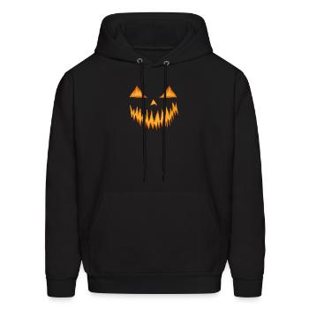 Halloween Pumpkin Fire Effect funny tshirt - Men's Hoodie - black - Front - Elias (183cm)