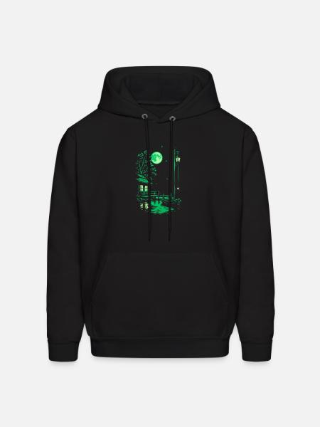 Moonlit Marina - Men's Hoodie - black