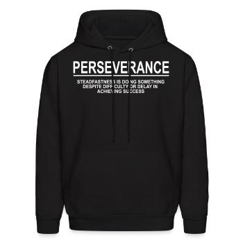 Perseverance Motivational Entrepreneur - Men's Hoodie - black - Front - Elias (183cm)