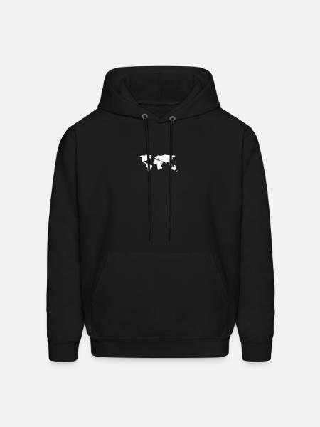 World Map - Men's Hoodie - black