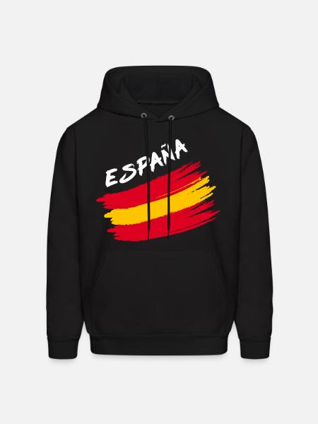 Espana Spain Spanish Flag Brush Design - Men's Hoodie - black