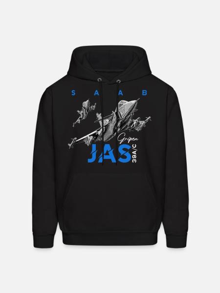 SAAB JAS 39A C Gripen Swedish Aircraft - Men's Hoodie - black