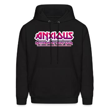 Anxious. Band Design. - Men's Hoodie - black - Front - Elias (183cm)