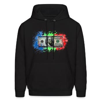 "Rich But Breathless" – a witty statement for thos - Men's Hoodie - black - Front - Elias (183cm)