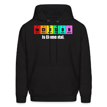 INCLUSION IS ELEMENTAL - Men's Hoodie - black - Front - Elias (183cm)