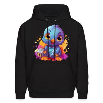 pigeon bird colorful - Men's Hoodie - black - Front - Elias (183cm)