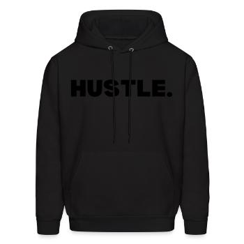 HUSTLE. - Men's Hoodie - black - Front - Elias (183cm)