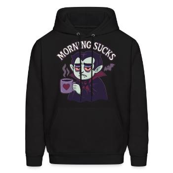 Morning Sucks - Men's Hoodie - black - Front - Elias (183cm)