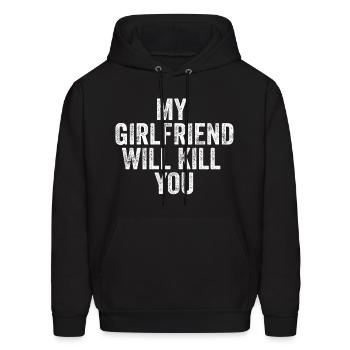 My Girlfriend Will - Men's Hoodie - black - Front - Elias (183cm)