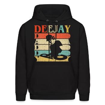 Daddy DJ Deejay T Shirt Funny Rave Dad - Men's Hoodie - black - Front - Elias (183cm)