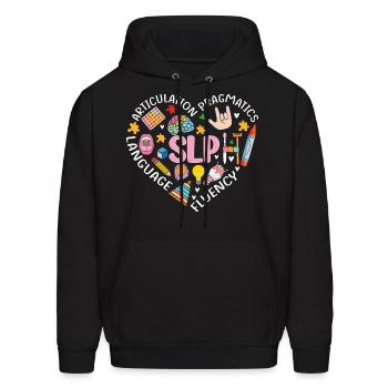 Speech Therapy Speech Language Pathologist - Men's Hoodie - black - Front - Elias (183cm)