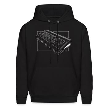 retro oldschool computer from 80s - Men's Hoodie - black - Front - Elias (183cm)