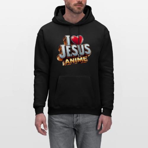 I Love Jesus & Anime - Men's Hoodie