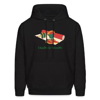 Health is Wealth - Men's Hoodie - black - Front - Elias (183cm)