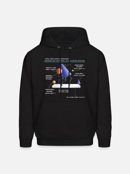 Retro Futuristic Cone Kinetic Construct T-shirt - Men's Hoodie - black