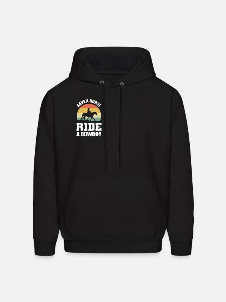Ride a Cowboy Equestrian Gift - Men's Hoodie - black