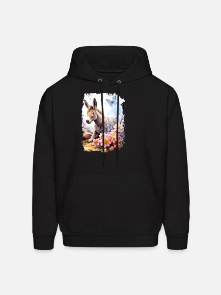 Mule Flower Butterfly - Men's Hoodie - black