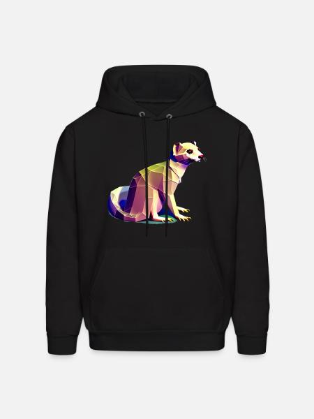 Polygon ferret - Men's Hoodie - black