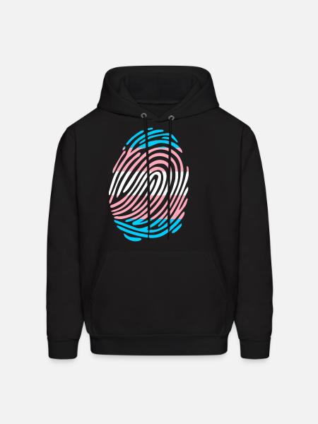 Trans Fingerprint - Men's Hoodie - black