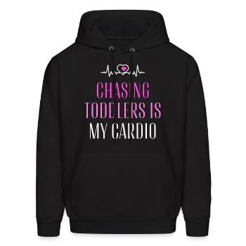 Chasing toddlers is my cardio - Men's Hoodie - black - Front - Elias (183cm)