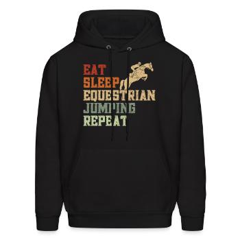 Eat Sleep Equestrian Jumping - Men's Hoodie - black - Front - Elias (183cm)