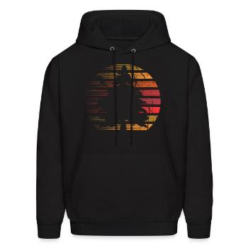 Sun Minimalist Pine Tree - Men's Hoodie - black - Front - Elias (183cm)