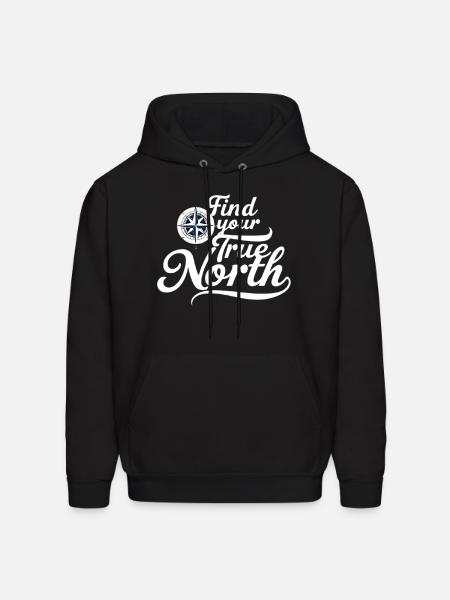 Find Your True North - Men's Hoodie - black