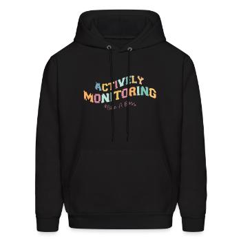 ACTIVELY MONITORING LIKE A BOSS - Men's Hoodie - black - Front - Elias (183cm)