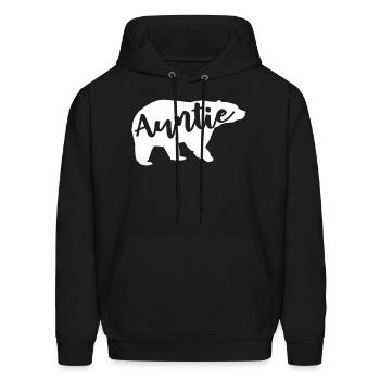 Auntie Bear Aunt Life Camping Camper Campfire - Men's Hoodie - black - Front - Elias (183cm)