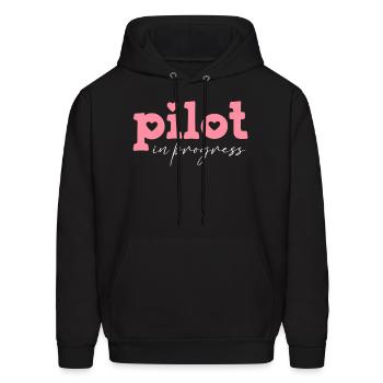 Pilot In Progress Future Pilot Aviation - Men's Hoodie - black - Front - Elias (183cm)