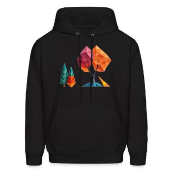 abstract - Men's Hoodie - black - Front - Elias (183cm)