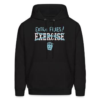 Exercise Extra Fries - Men's Hoodie - black - Front - Elias (183cm)