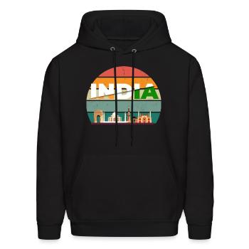 india - Men's Hoodie - black - Front - Elias (183cm)
