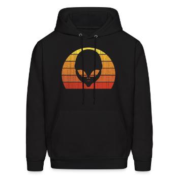Alien Head Humor Believe Ufo Alien - Men's Hoodie - black - Front - Elias (183cm)