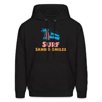surf sand smiles - Men's Hoodie - black - Front - Elias (183cm)