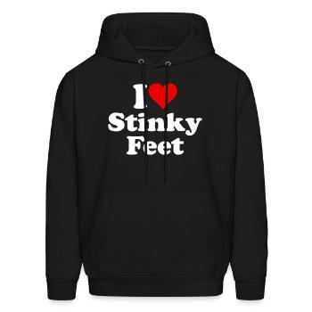 I Love He Stinky Feet Foot Fetish - Men's Hoodie - black - Front - Elias (183cm)