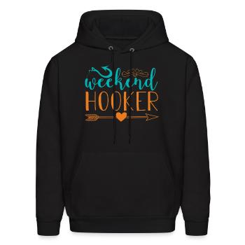 weekend HOOKER 01 - Men's Hoodie - black - Front - Elias (183cm)
