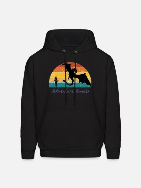 Adventure Awaits Fantasy - Men's Hoodie - black