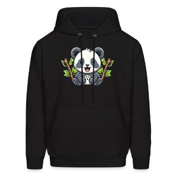 Adorable panda T Shirt design premium - Men's Hoodie - black - Front - Elias (183cm)