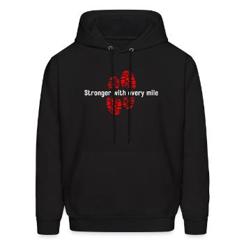 Stronger with every mile - Marathon - Men's Hoodie - black - Front - Elias (183cm)