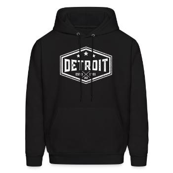 Detroit - Men's Hoodie - black - Front - Elias (183cm)